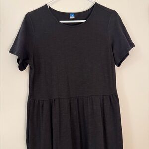 Old Navy M Cotton Black Short Sleeve T-shirt Maxi Dress